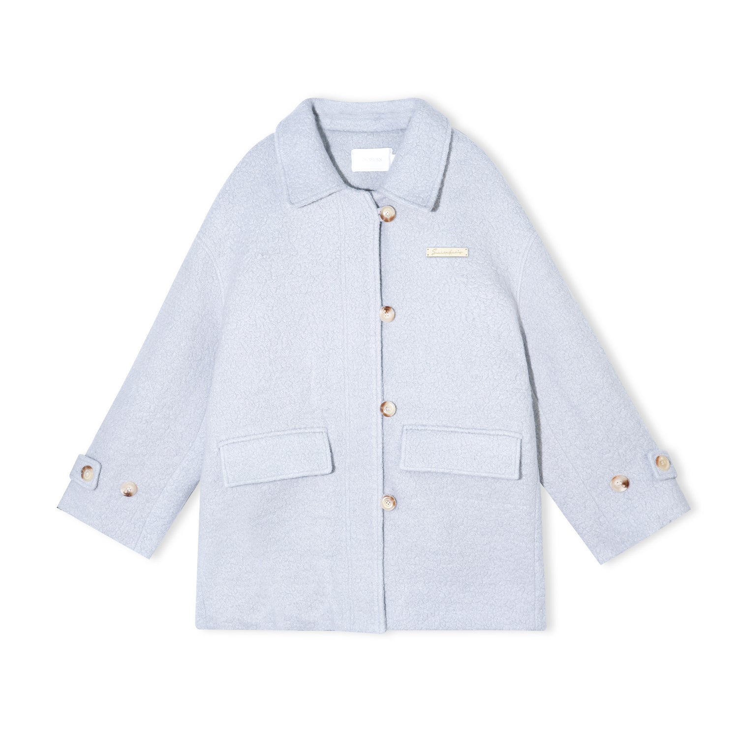 16DEWS 16D25488 Light blue woolen coat