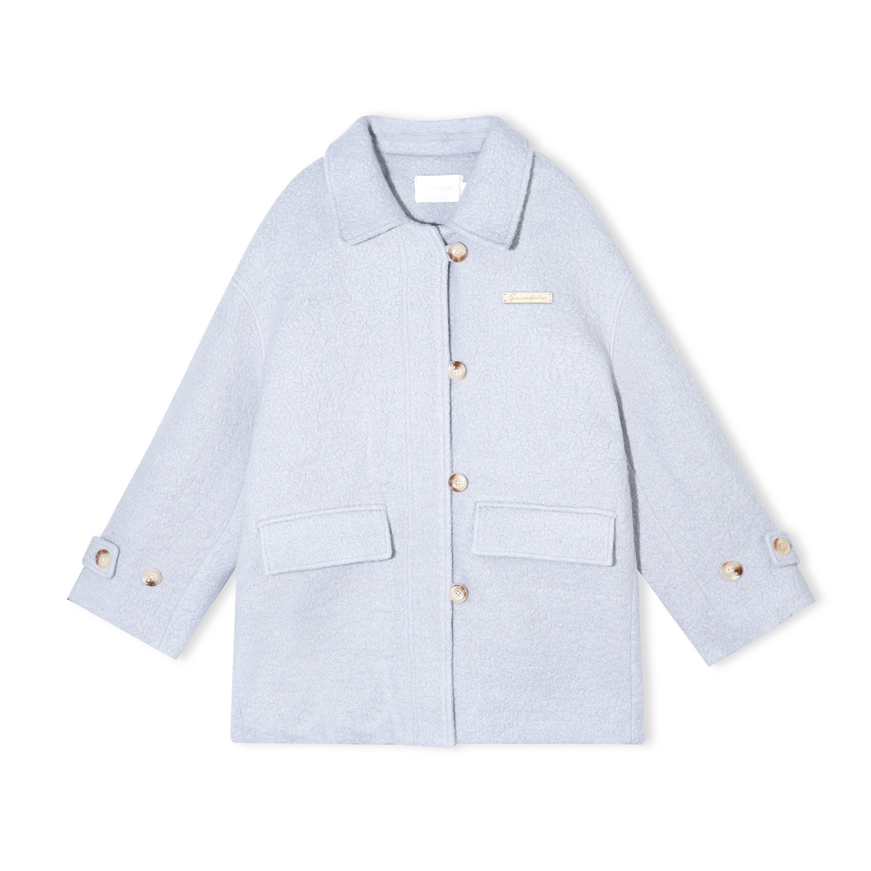 16DEWS 16D25488 Light blue woolen coat