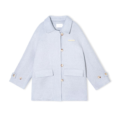 16DEWS 16D25488 Light blue woolen coat