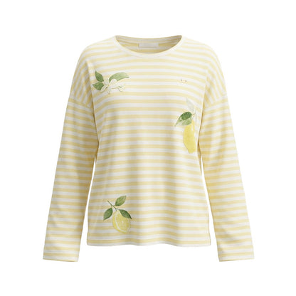 16DEWS 16D26126 Lazy loose striped long sleeved T-shirt