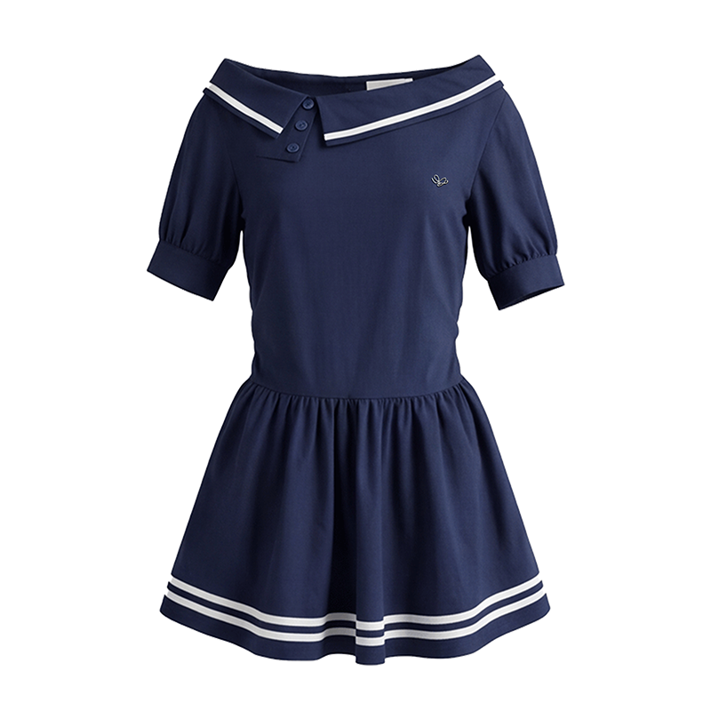 16DEWS 16D26197  Tie Waist A-Line Dress