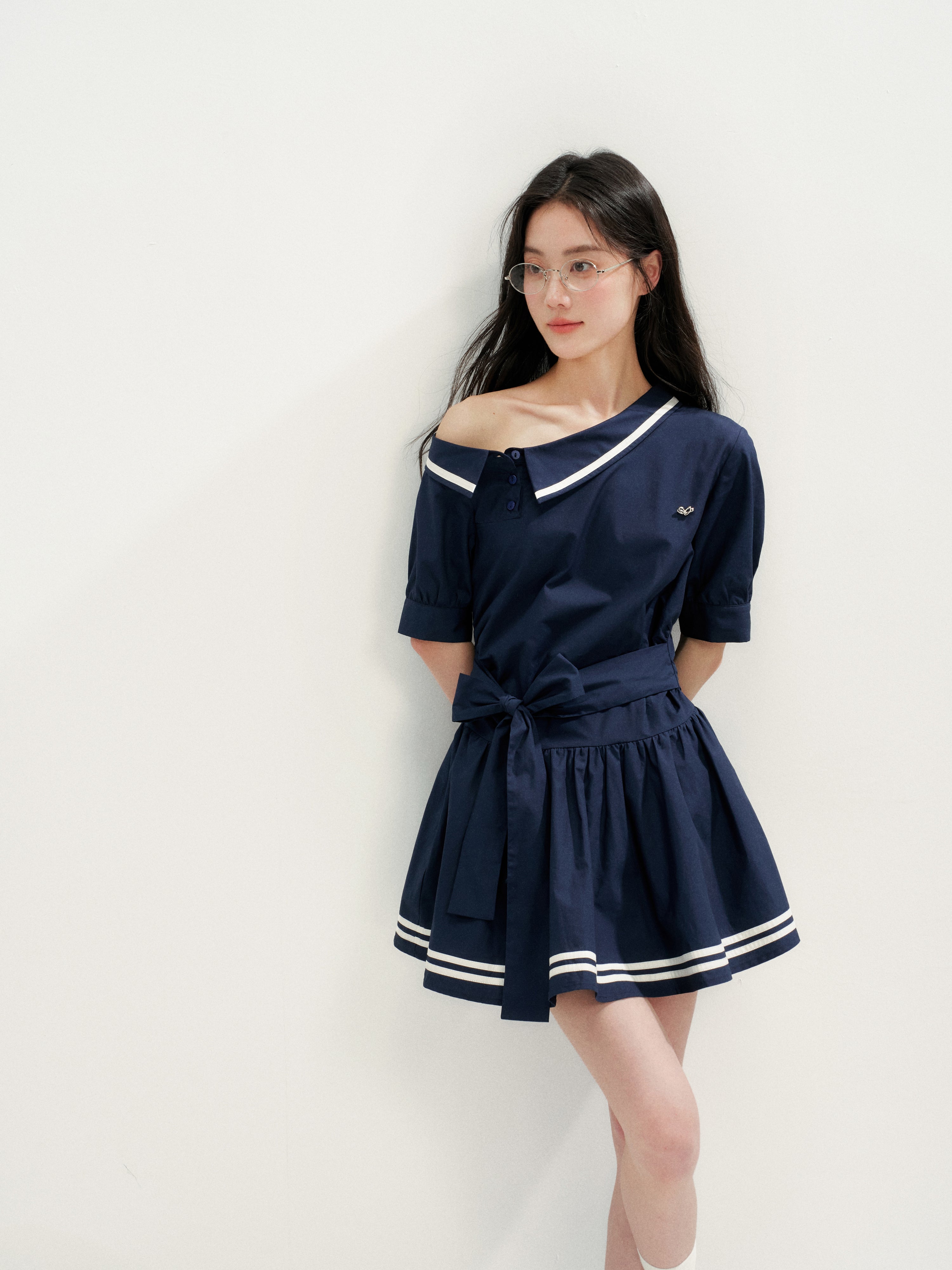 16DEWS 16D26197  Tie Waist A-Line Dress