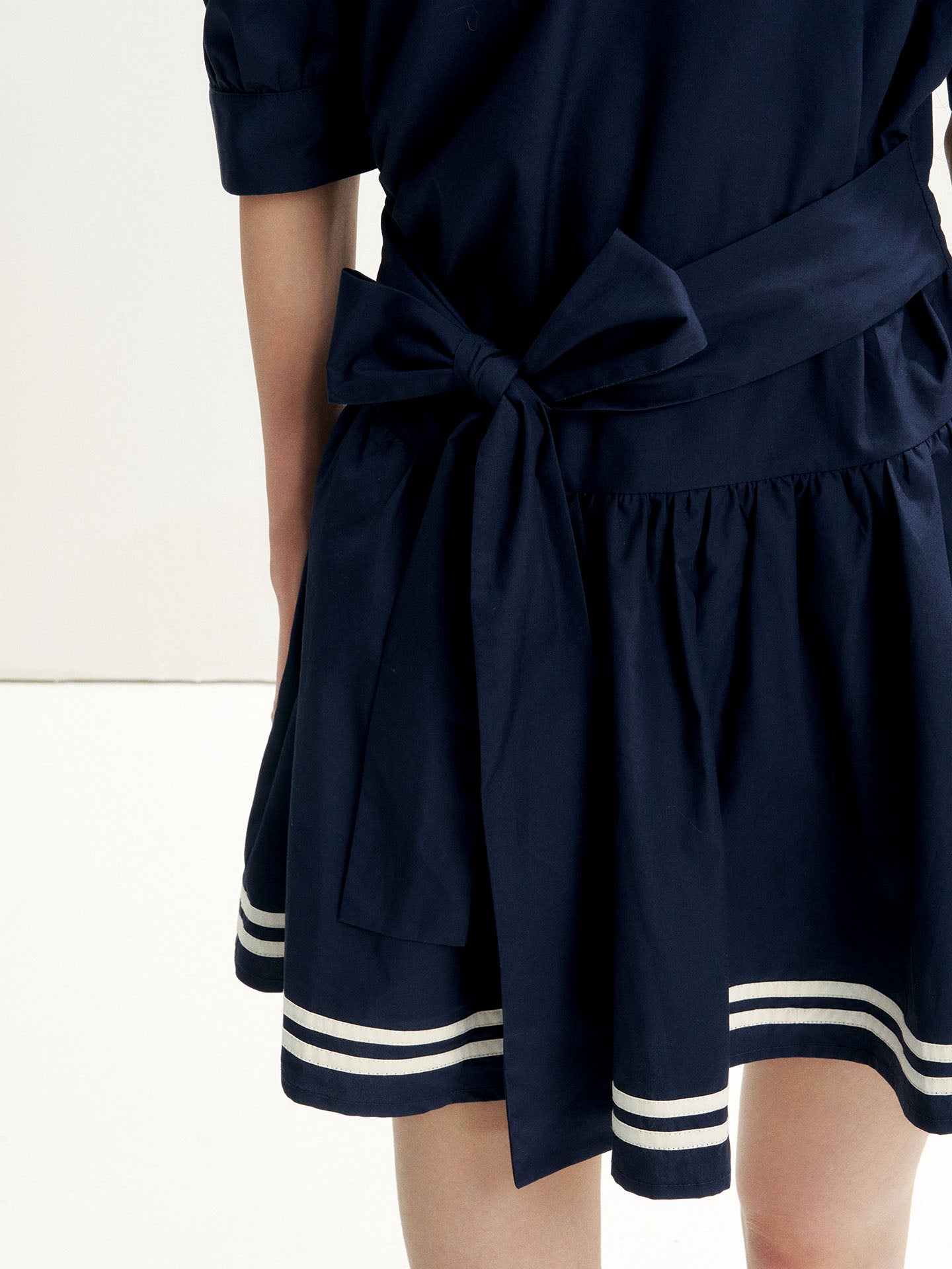 16DEWS 16D26197  Tie Waist A-Line Dress