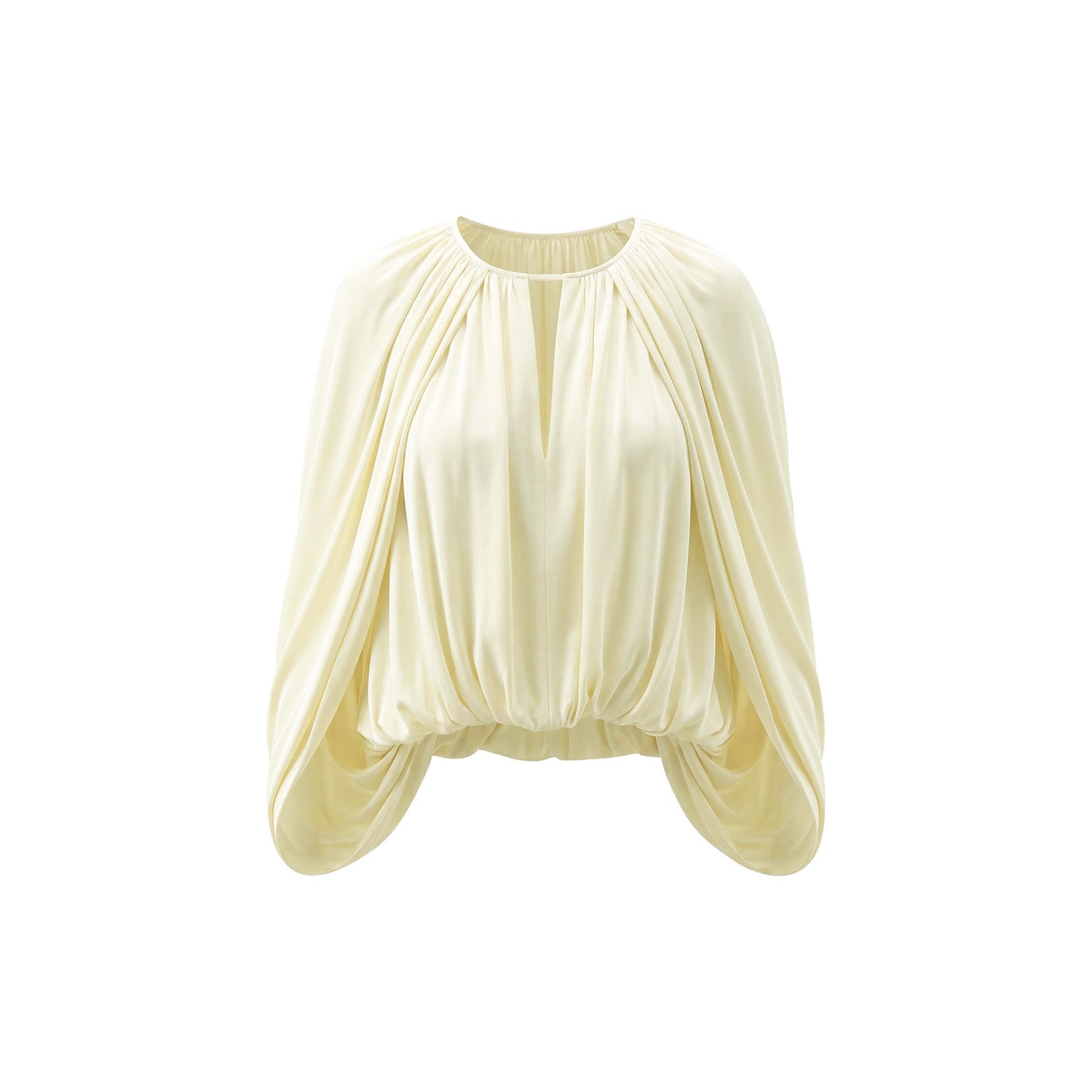 16DEWS 16D26256&amp;16D26257 Cape-Style V-Neck Top+Tulle Spliced Pleated A-Line Skirt