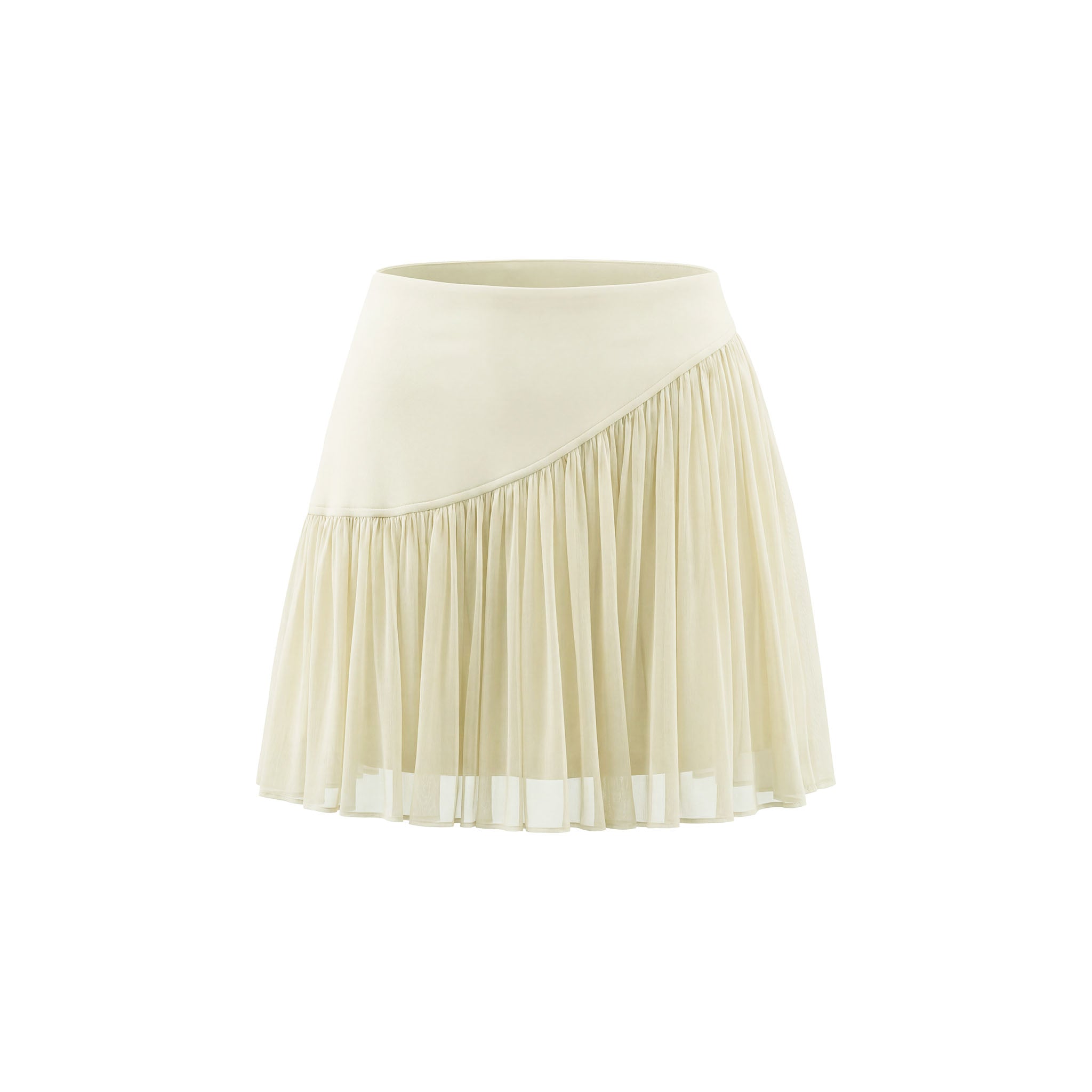 16DEWS 16D26256&amp;16D26257 Cape-Style V-Neck Top+Tulle Spliced Pleated A-Line Skirt