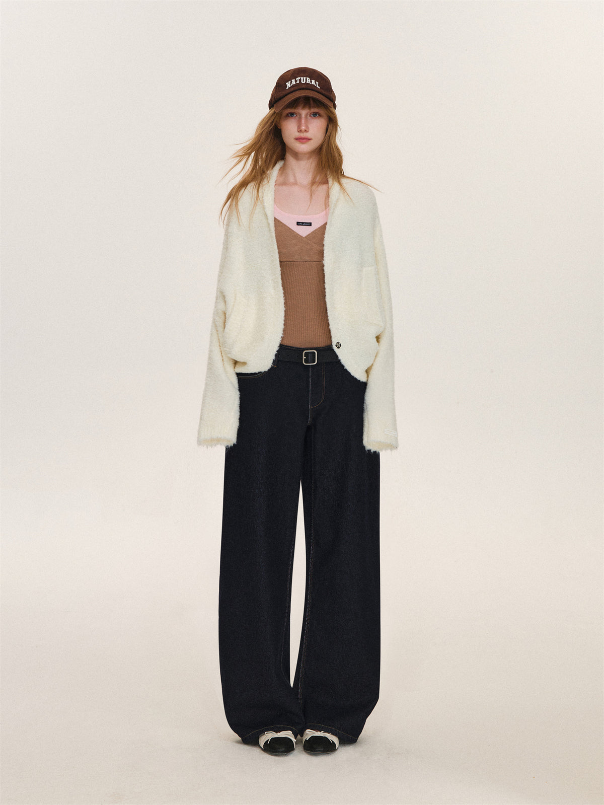 Asgony ASG26568 Soft Loop-Yarn Batwing Cardigan