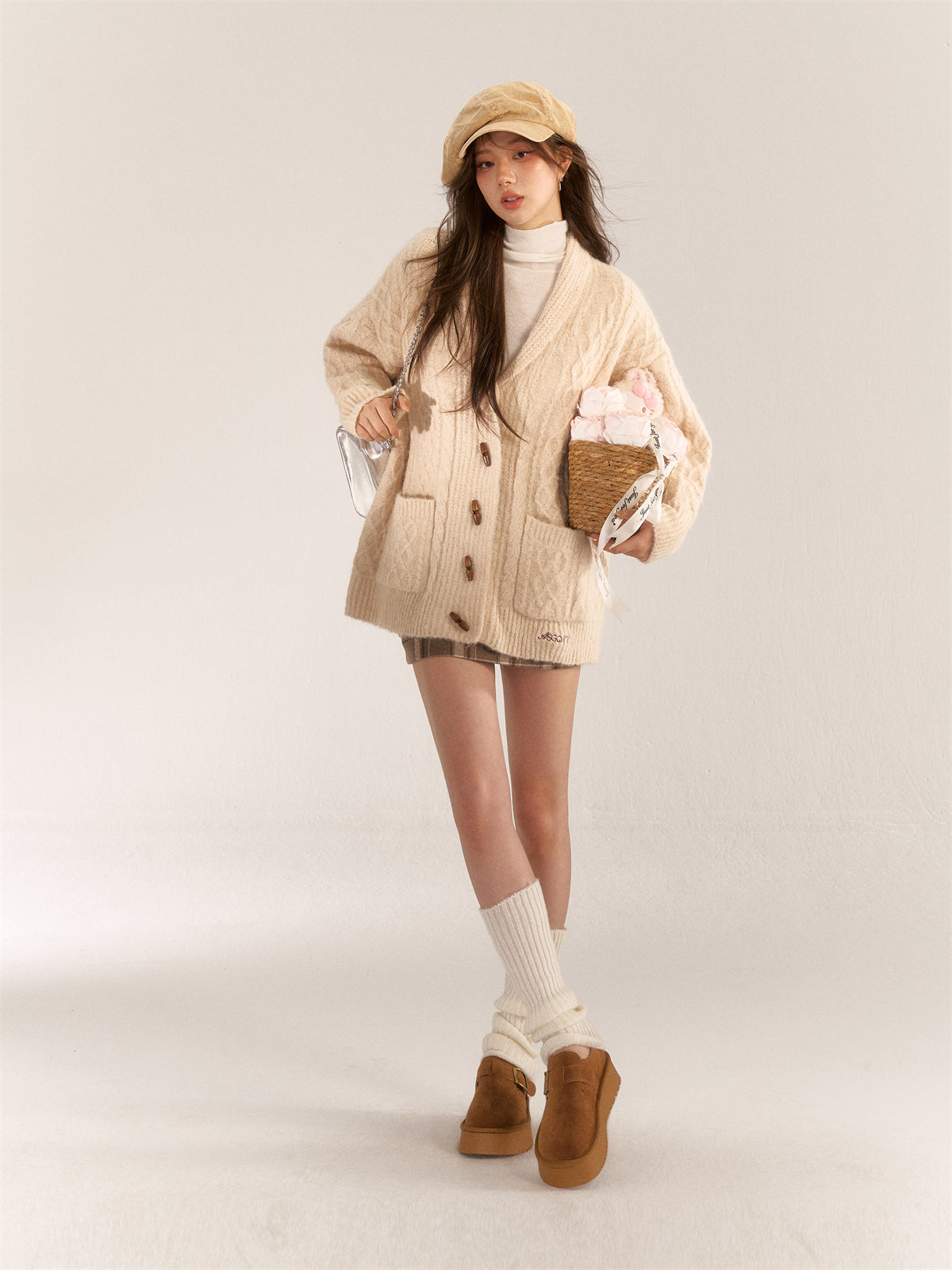 AsGony ASG24529 Hoodie Cardigan(2color)