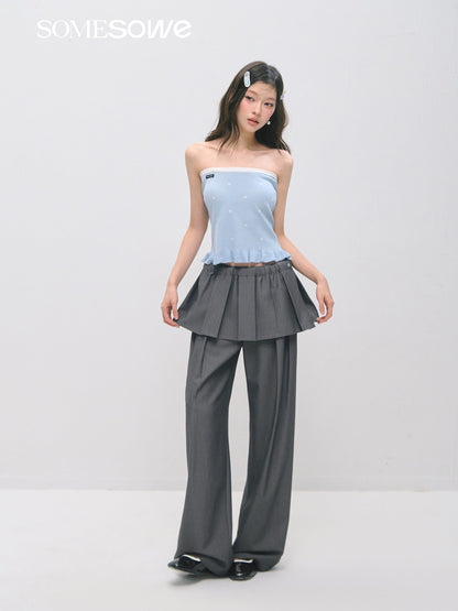SOMESOWE S2609023 Removable suit pleated skirt pants