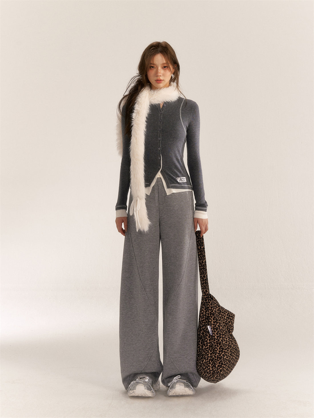 AsGony ASG24538 Contrast Knit Top(2color)