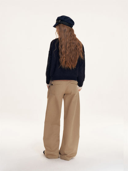 16DEWS 16D25436 Loose hanging curved knife work pants