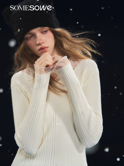 SOMESOWE S2508310 Mesh splicing high elasticity base shirt