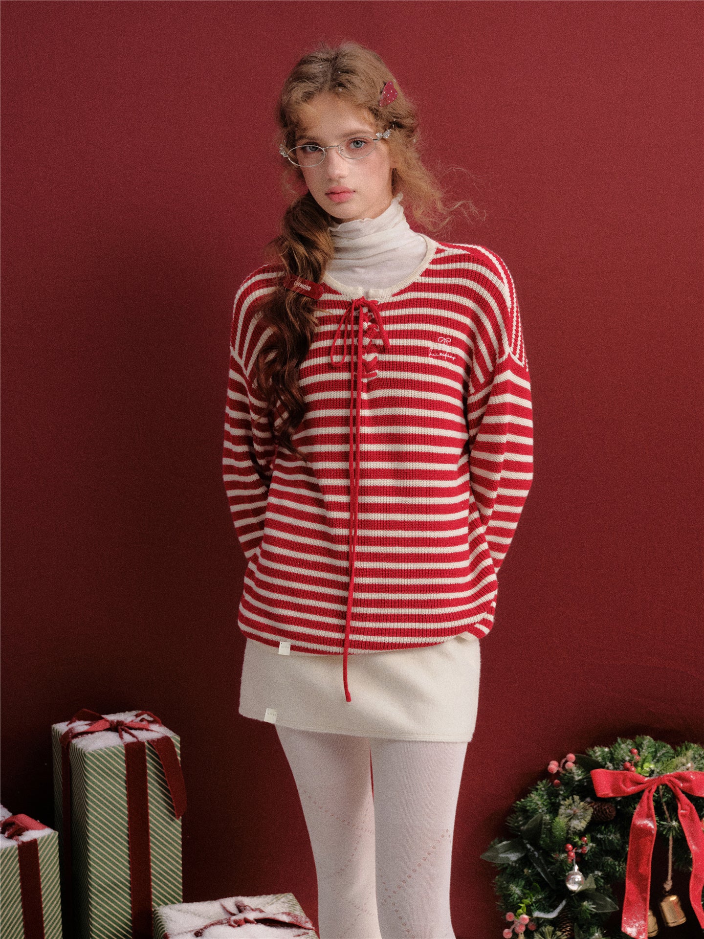 16DEWS 16D25472 Strap design pullover knitted top