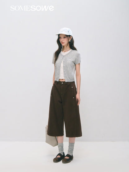 SOMESOWE S2509032 Straight leg wide leg mid length pants