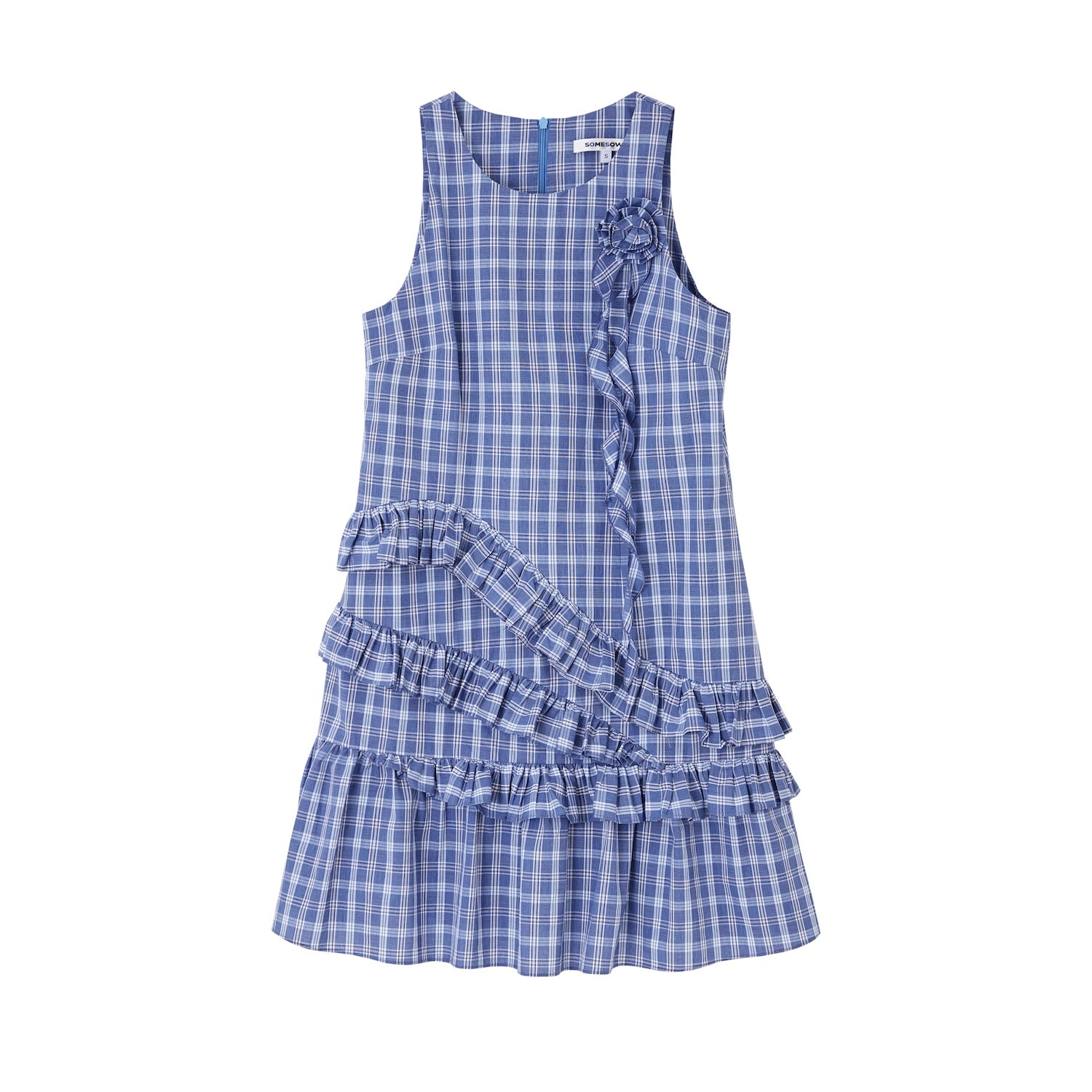 SOMESOWE S2508113 Irregular ruffled vest dress