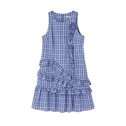 SOMESOWE S2508113 Irregular ruffled vest dress