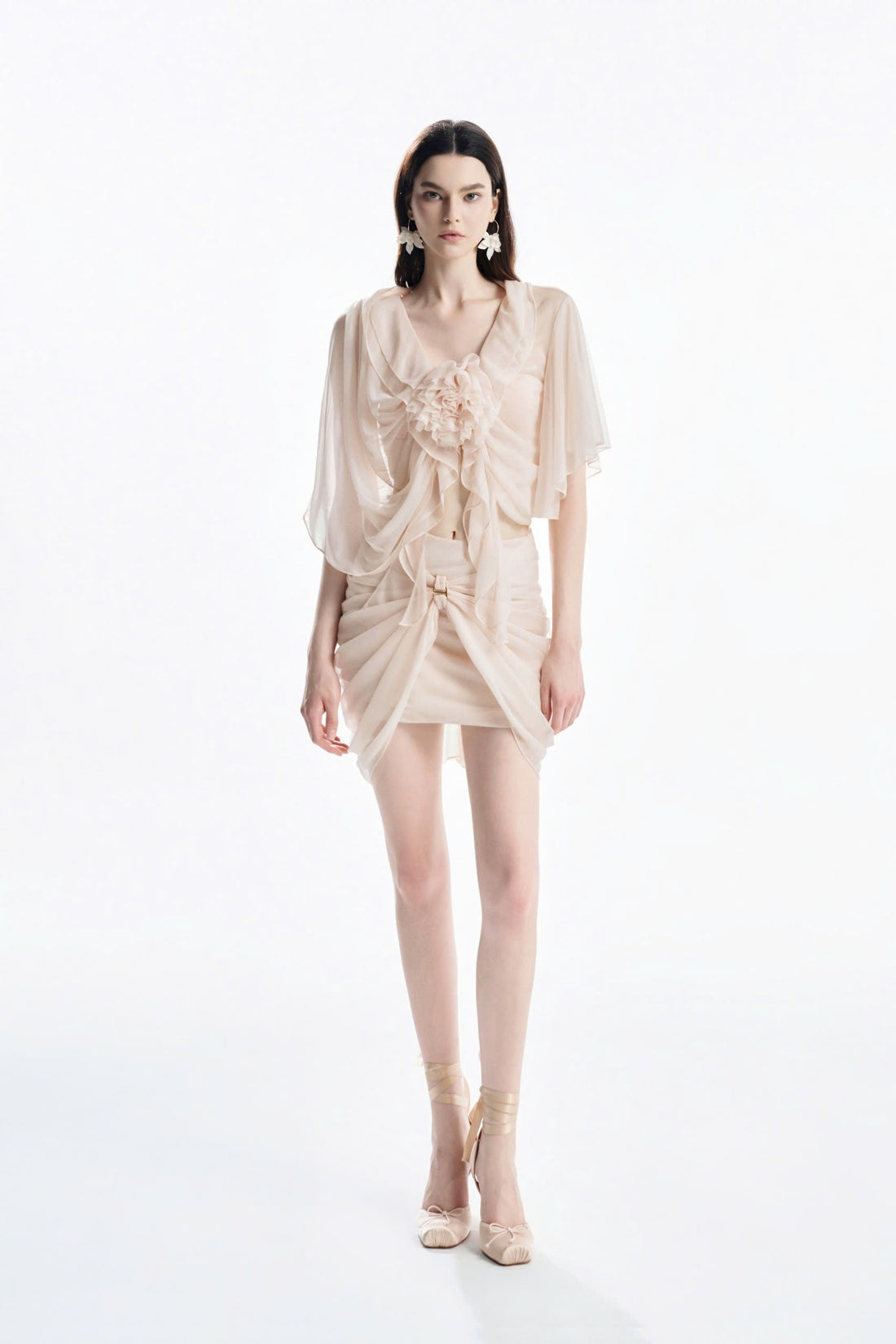 MUST HAVE Custard Reversible Top & Wrap Mini Skirt