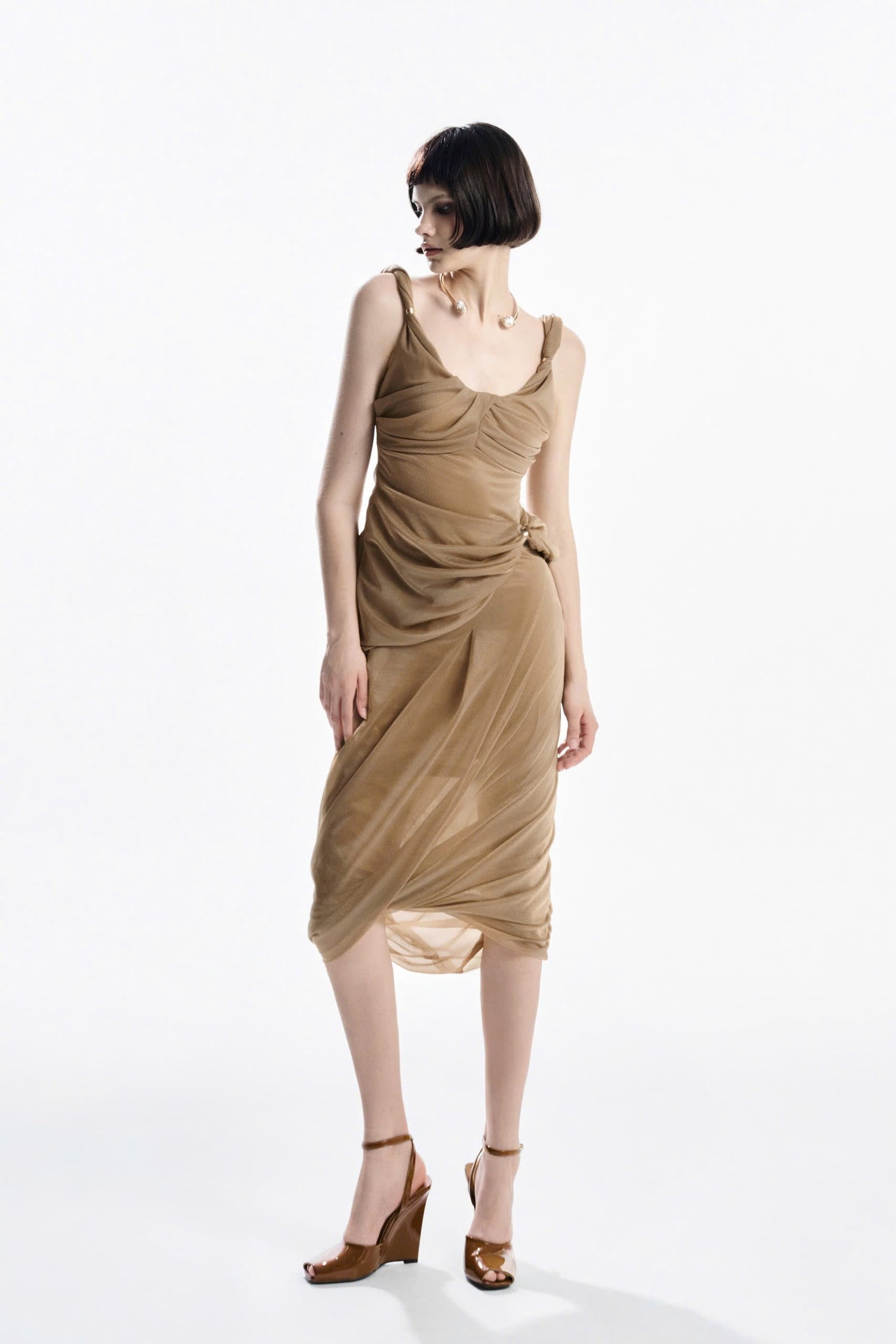 MUST HAVE Asymmetrical Wrap Top &amp; Flowing Midi Skirt (2color)