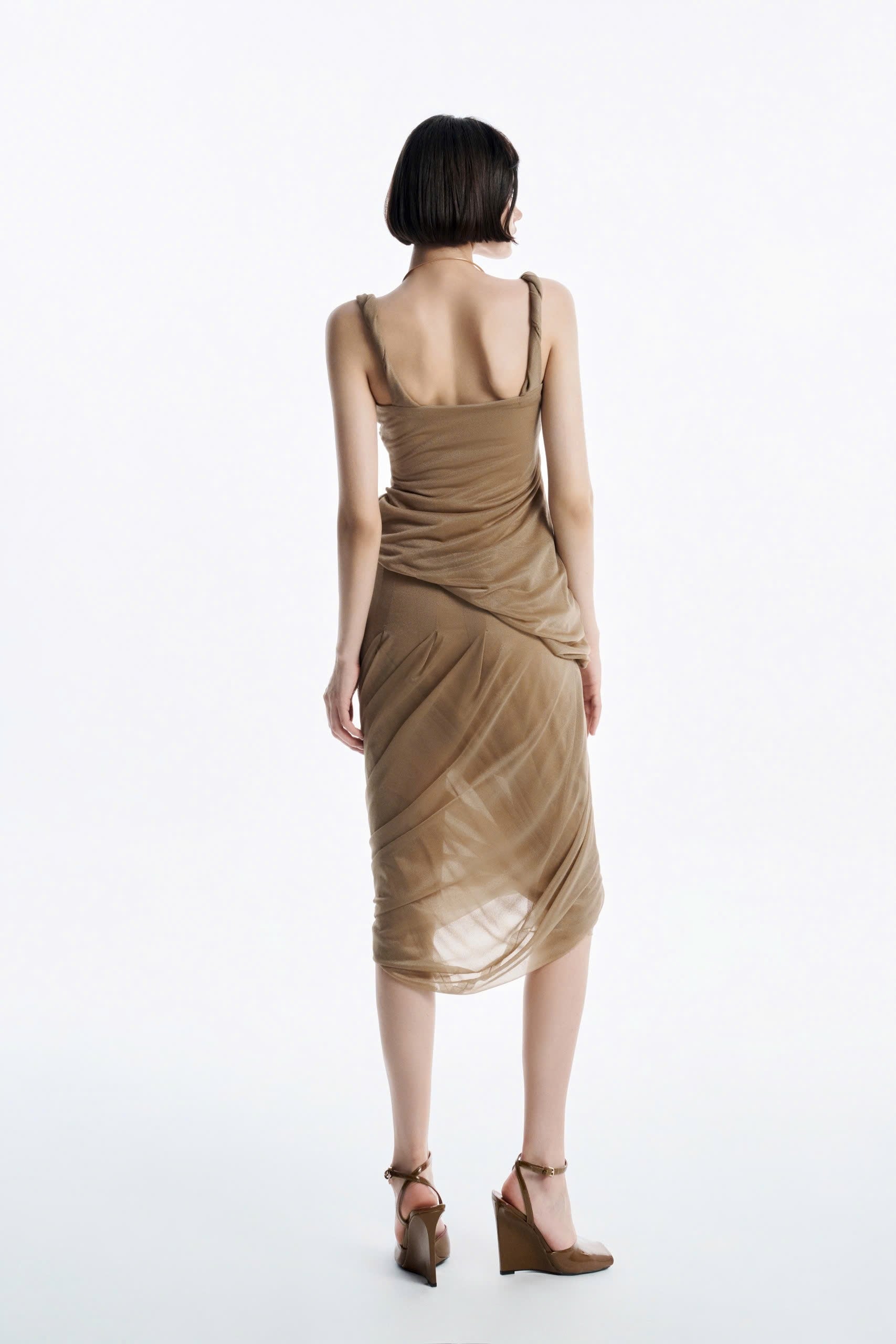 MUST HAVE Asymmetrical Wrap Top &amp; Flowing Midi Skirt (2color)