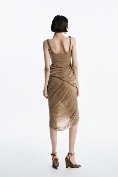 MUST HAVE Asymmetrical Wrap Top &amp; Flowing Midi Skirt (2color)