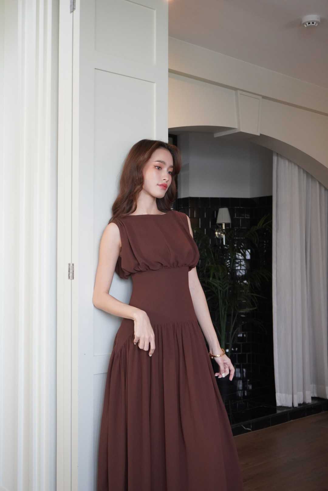 TC.store Long chiffon dress (2color)