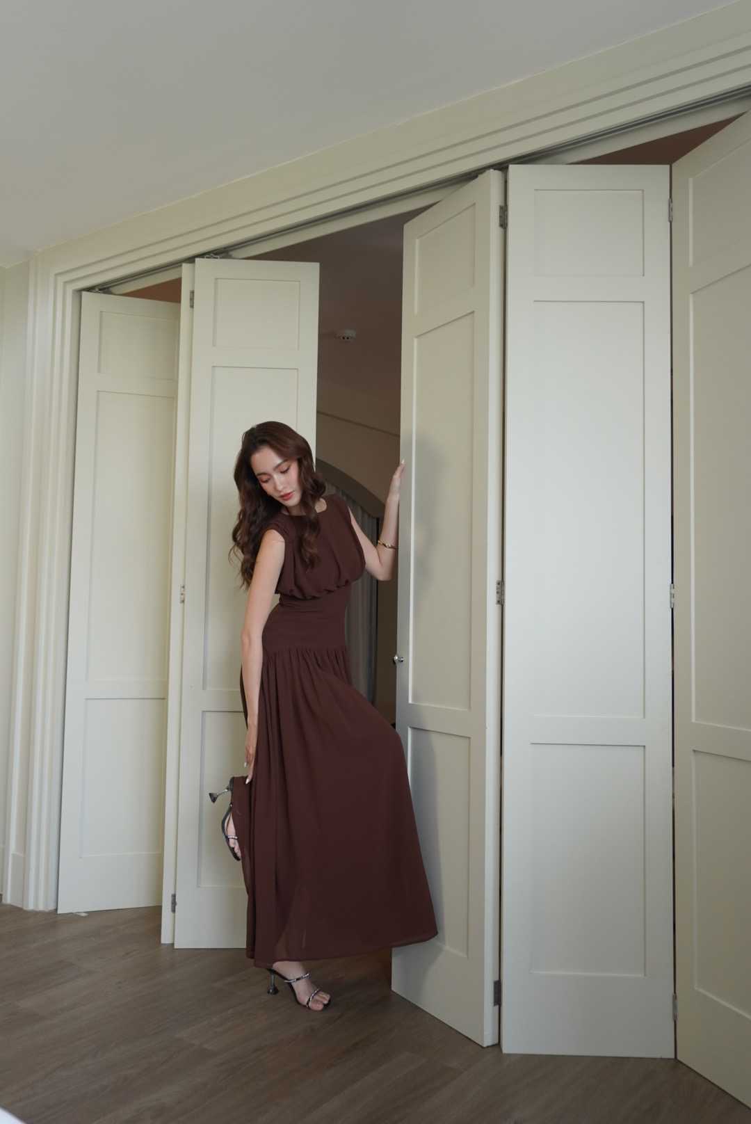 TC.store Long chiffon dress (2color)