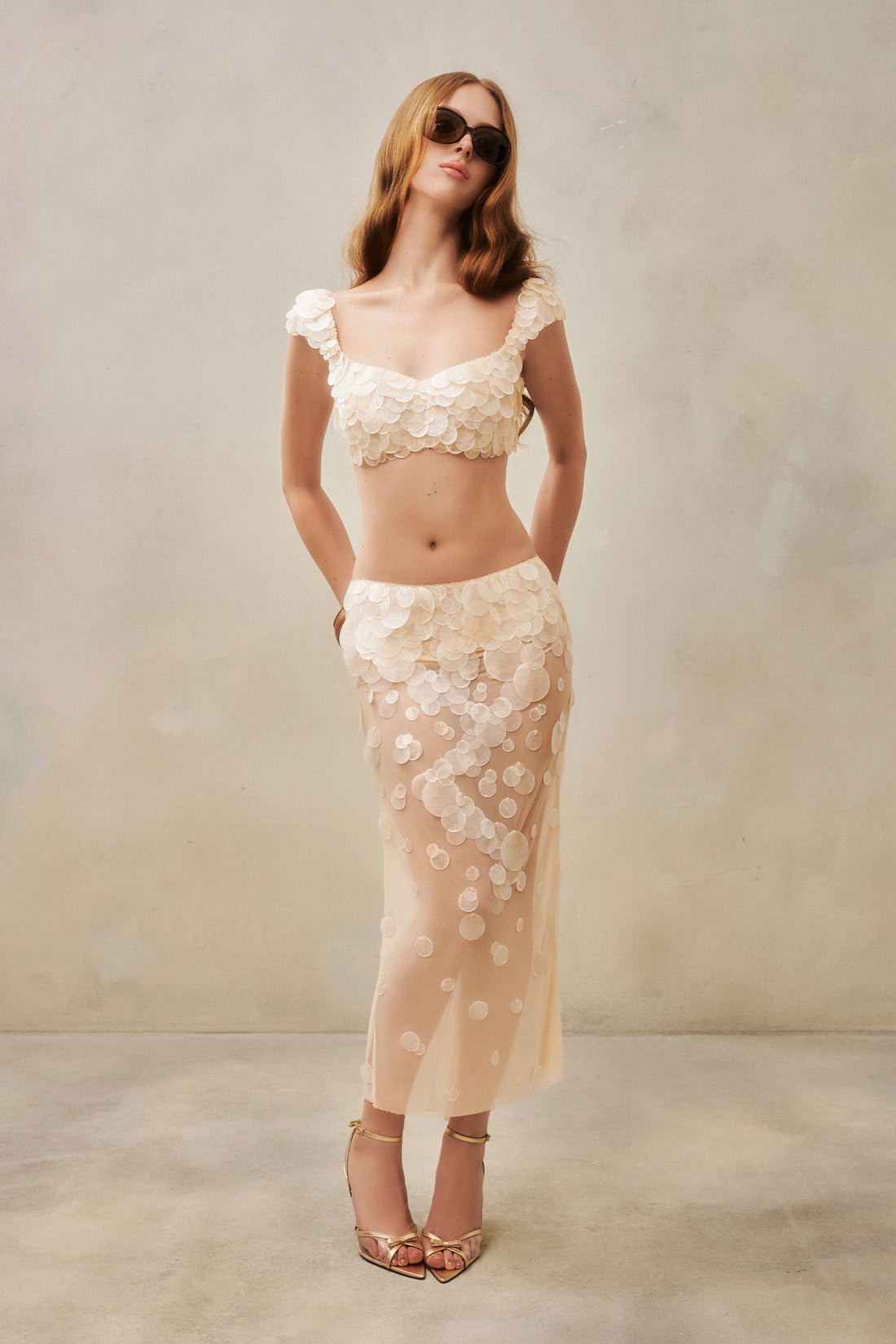 DATT ARIEL SHELL TOP &amp; SHELL MIDI SKIRT