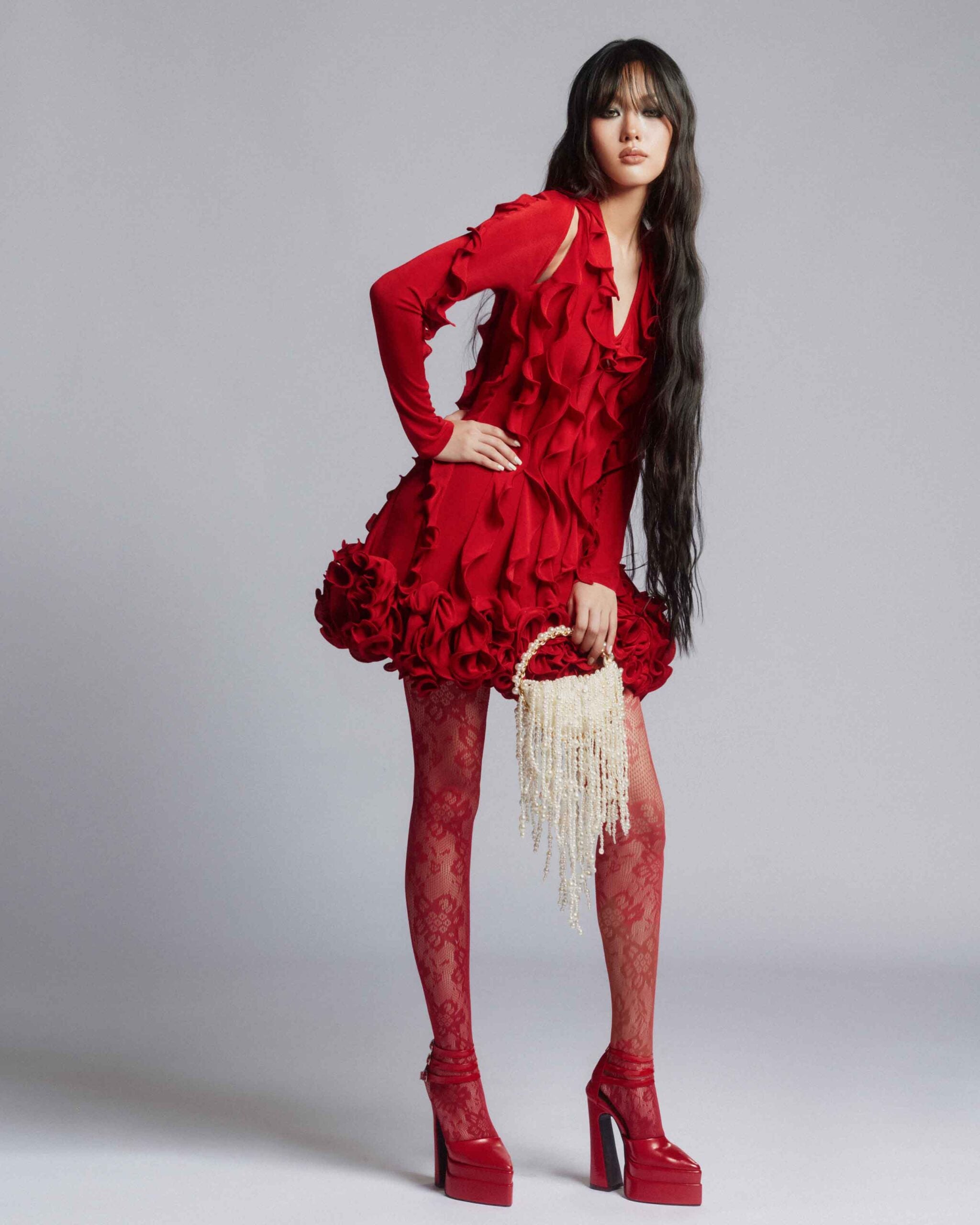 MUST HAVE Vase-shaped floral mini dress