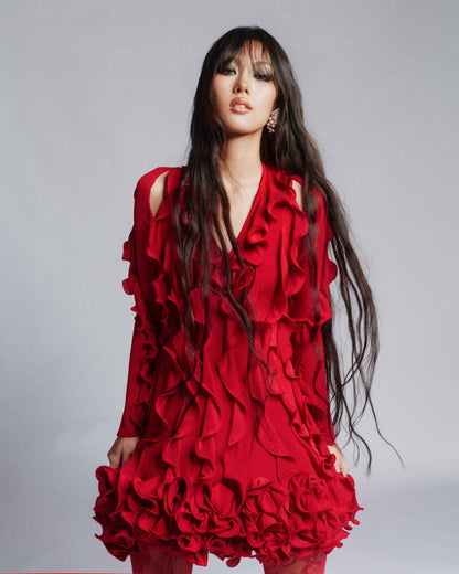 MUST HAVE Vase-shaped floral mini dress