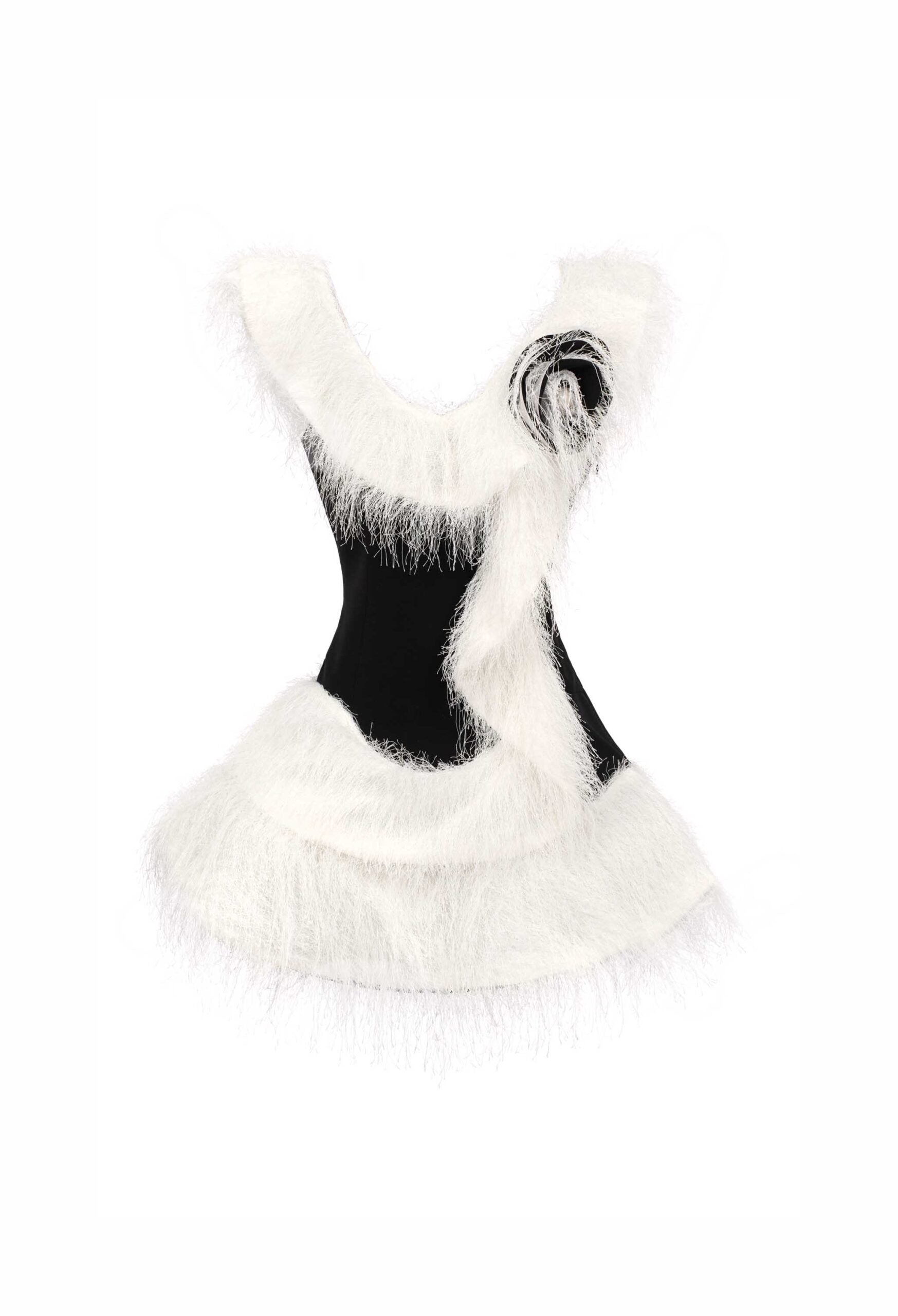 MUST HAVE Monochrome faux fur mini dress