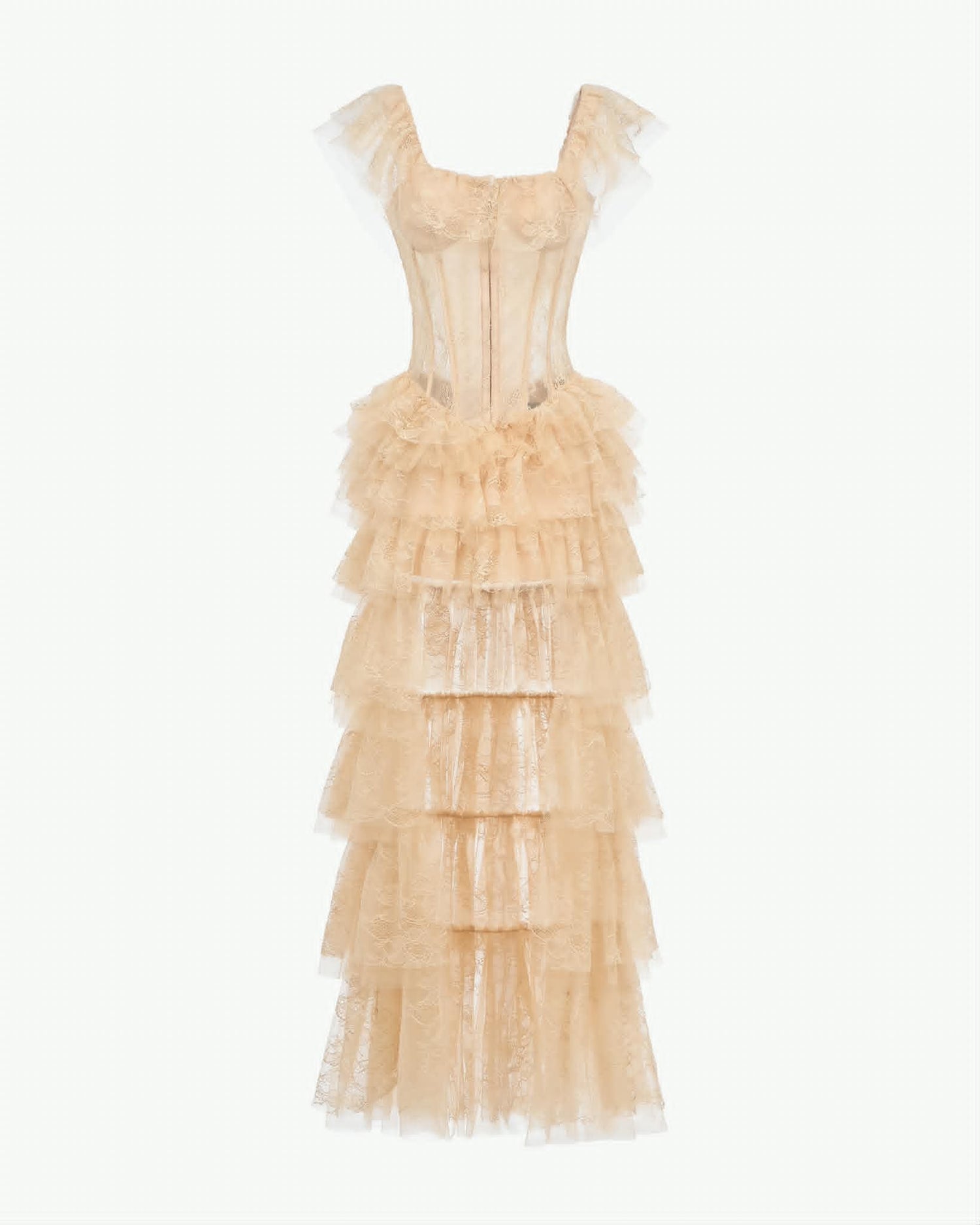 MUST HAVE Tiered lace mullet dress