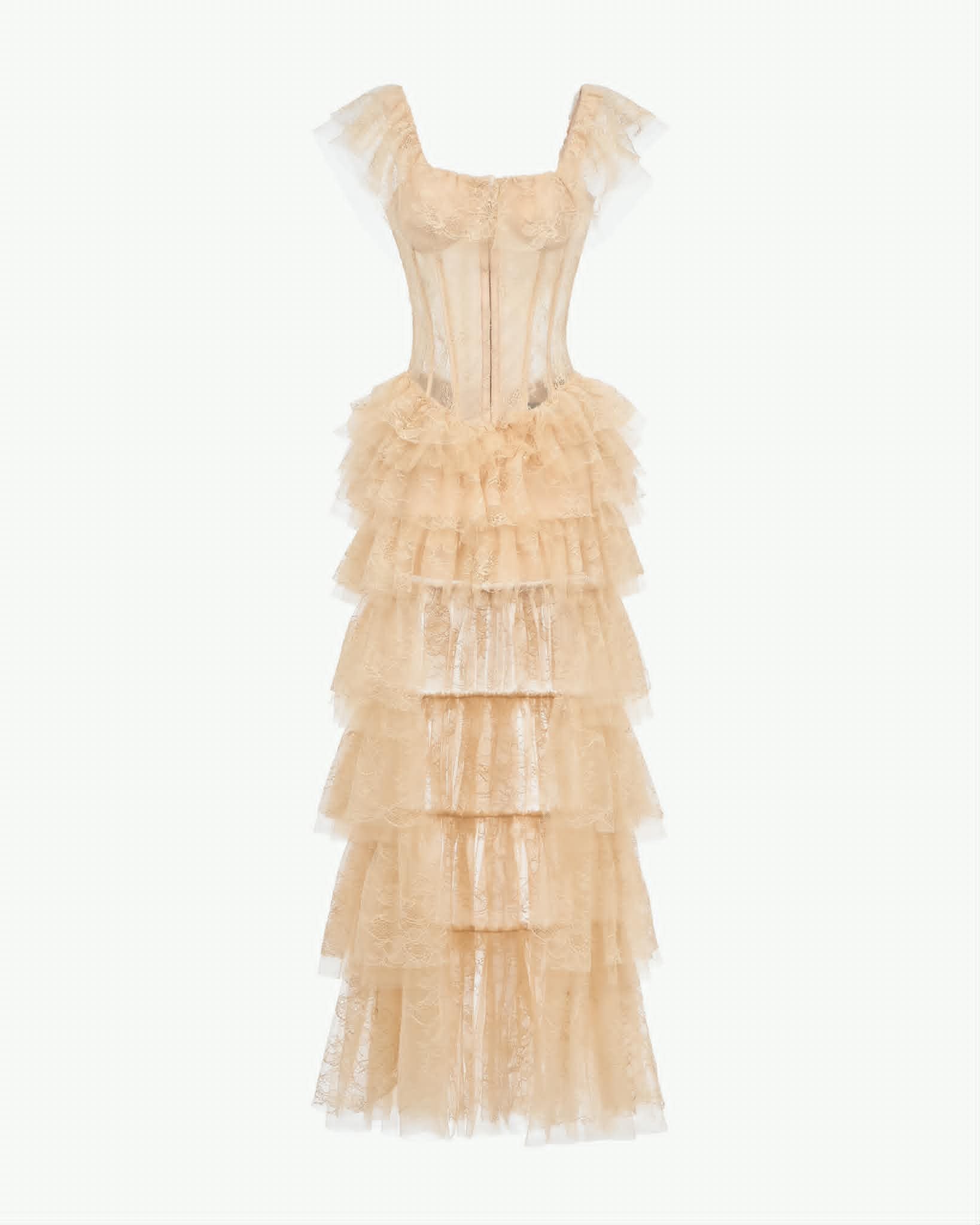MUST HAVE Tiered lace mullet dress