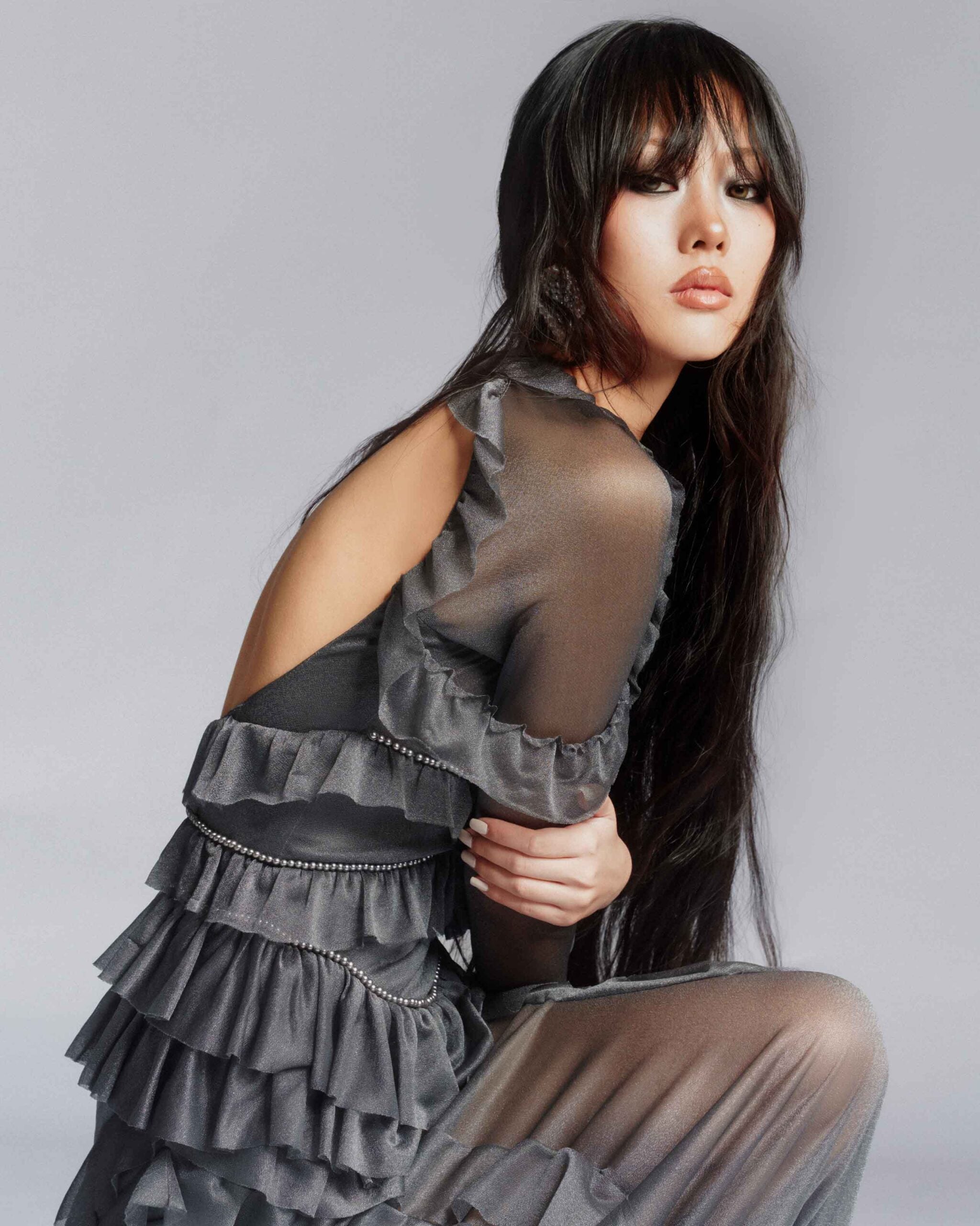 MUST HAVE Layered maxi dress with pearl trims