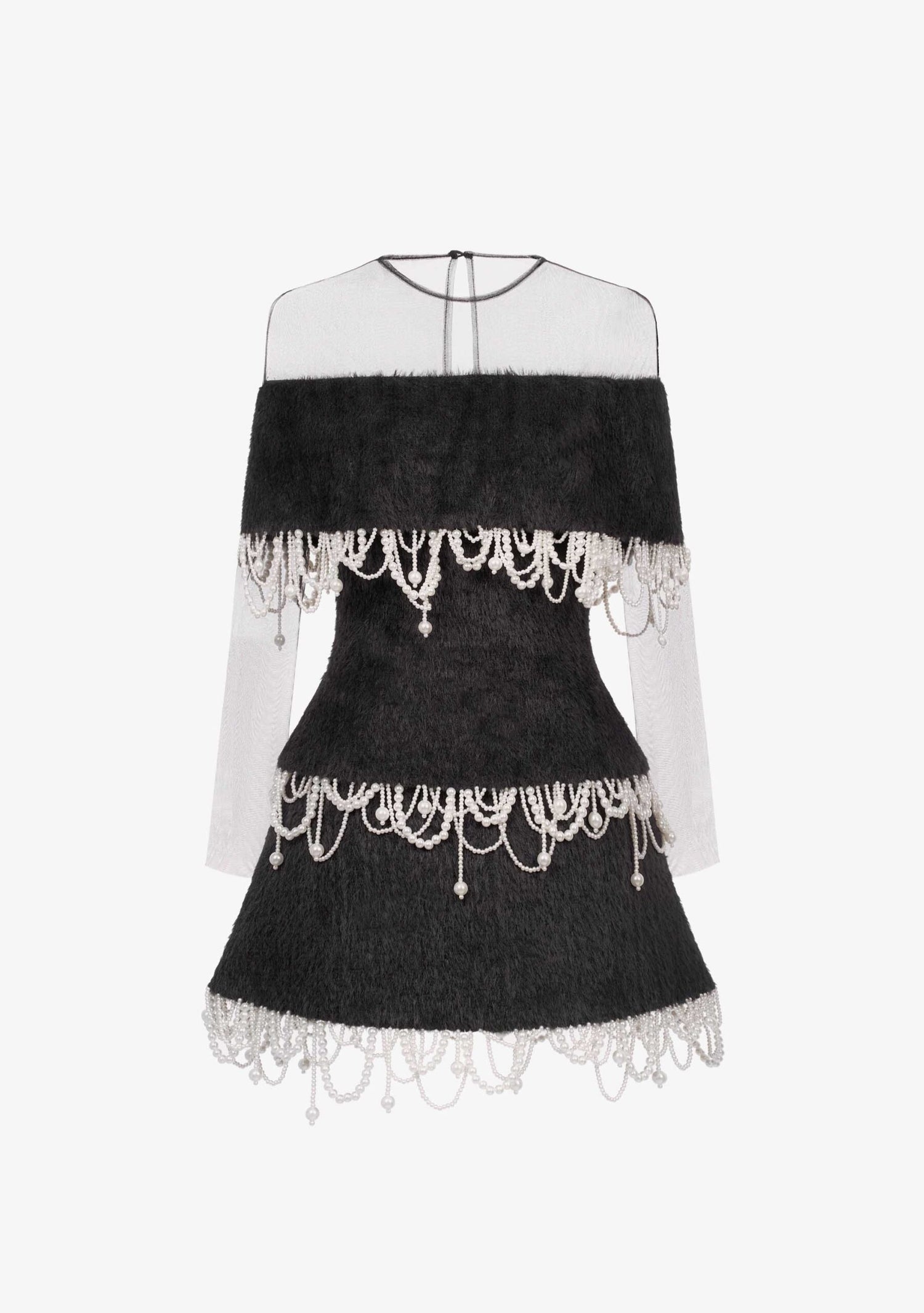 MUST HAVE Pearl fringe tiered mini dress
