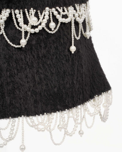 MUST HAVE Pearl fringe tiered mini dress
