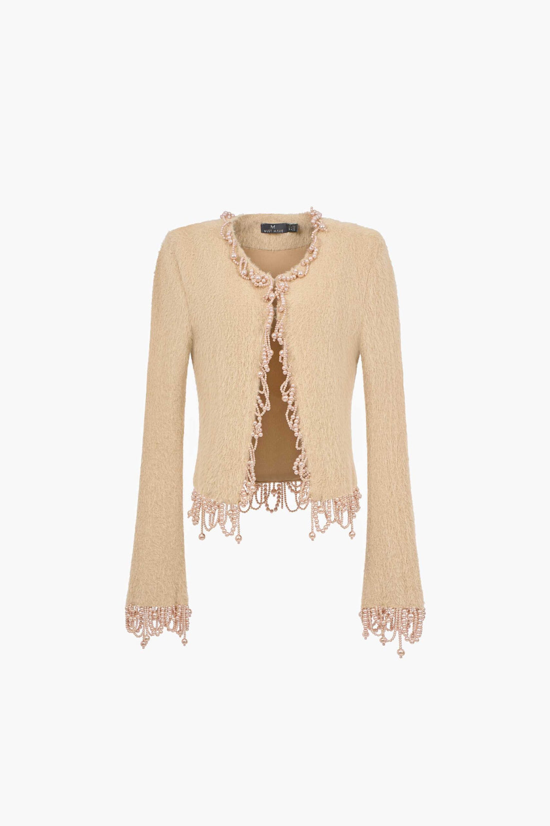 MUST HAVE Pearl fringe nude beige set (Seperate)