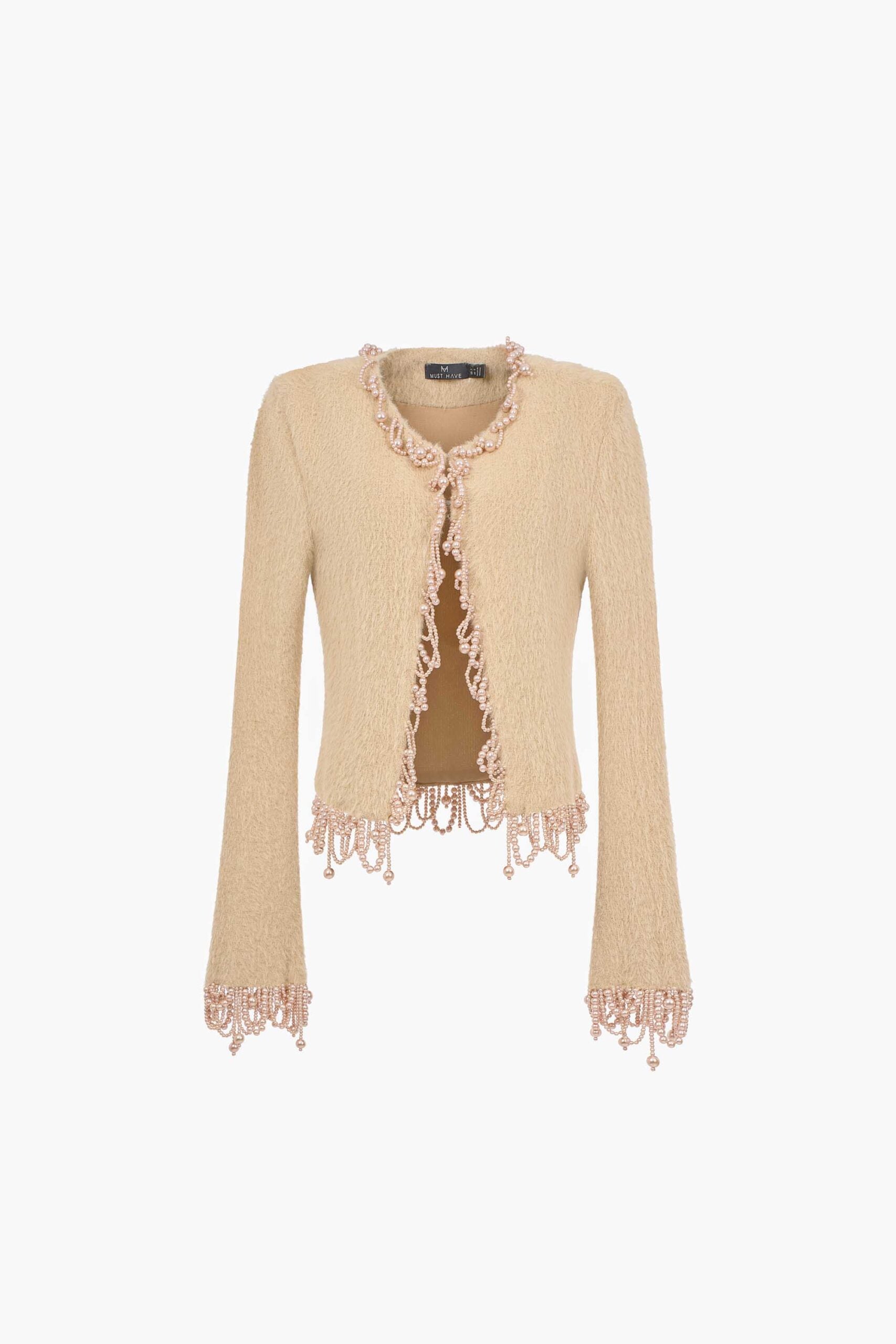 MUST HAVE Pearl fringe nude beige set (Seperate)
