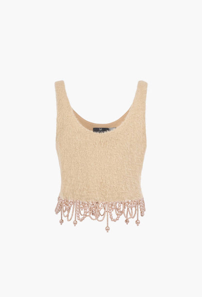 MUST HAVE Pearl fringe nude beige set (Seperate)