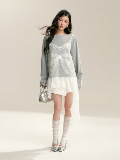 16DEWS 16D246059 High waisted A-line denim skirt and pants