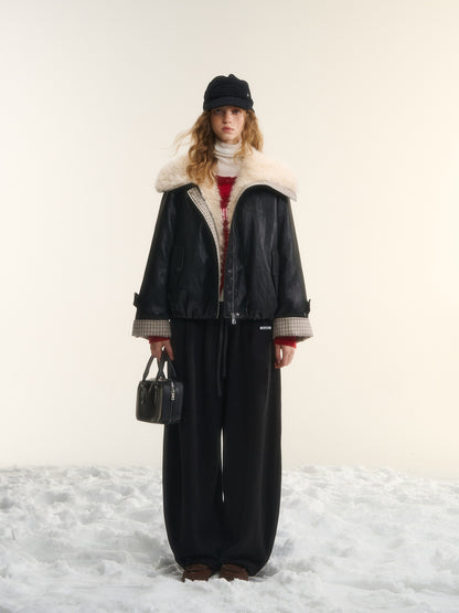 AsGony ASG25554 Fluffy curved knife casual glutinous rice pants