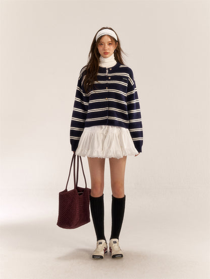 AsGony ASG24572 Stripe Cardigan(2color)