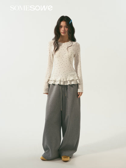 SOMESOWE S2509006 Double waisted curved sword guard pants