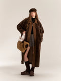 AsGony ASG31026 Maxi Fleece Coat -brown