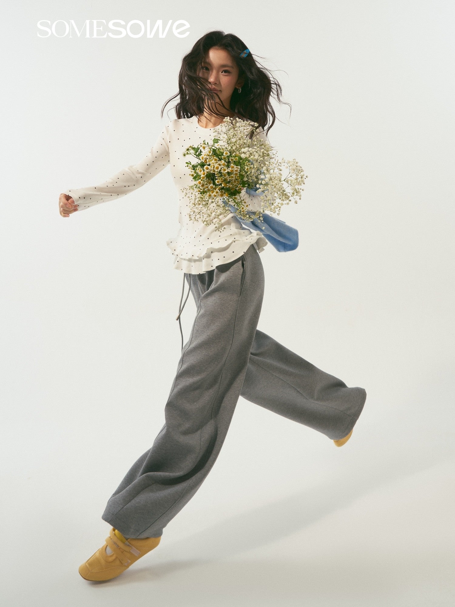 SOMESOWE S2509006 Double waisted curved sword guard pants