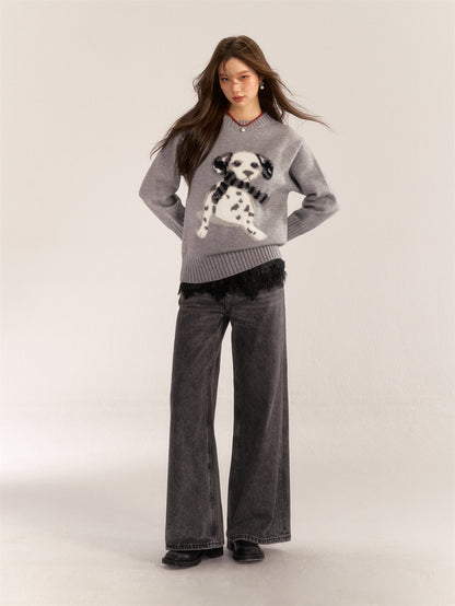 AsGony ASG24546 all-match lazy pullover sweater