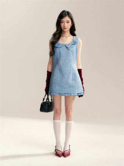 16DEWS 16D246069 A-line doll collar denim dress