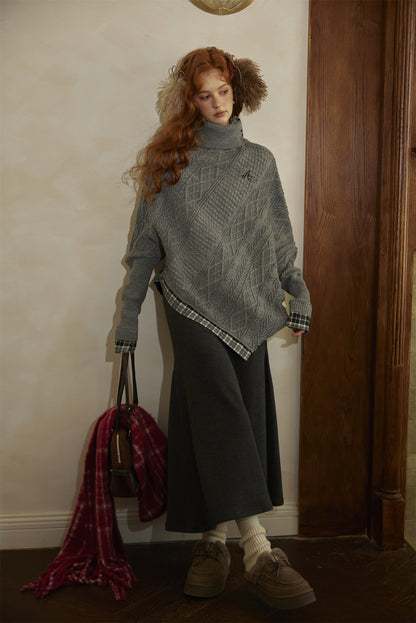 AsGony ASG25373 Elastic knitted fishtail long skirt