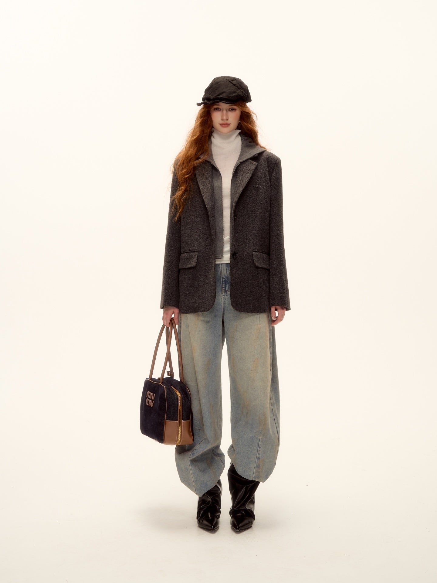AsGony ASG25500 Fake two piece woolen jacket
