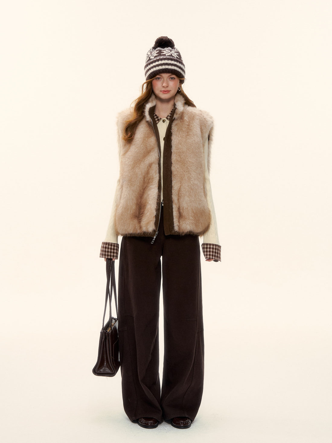 AsGony ASG25591 Eco-friendly fur double-sided vest