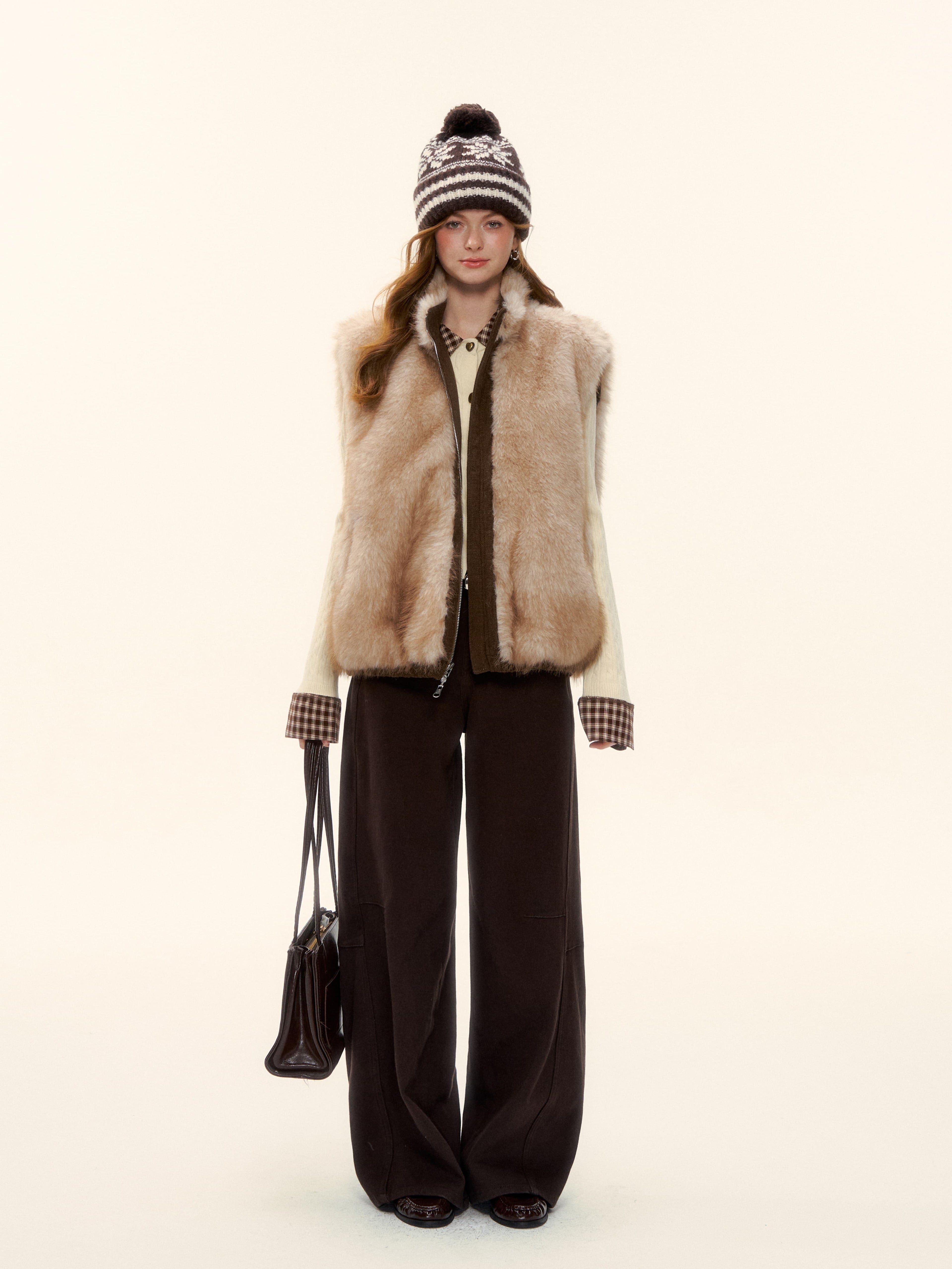 AsGony ASG25591 Eco-friendly fur double-sided vest