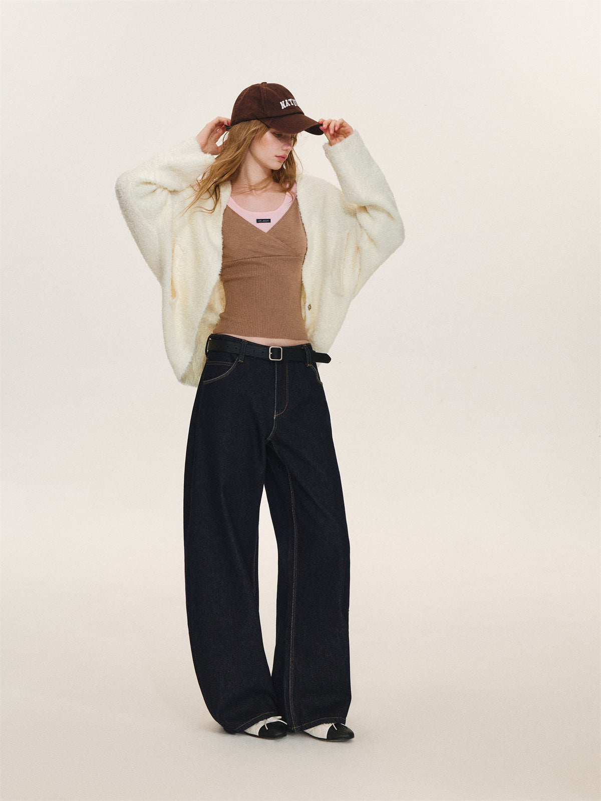 Asgony ASG26568 Soft Loop-Yarn Batwing Cardigan